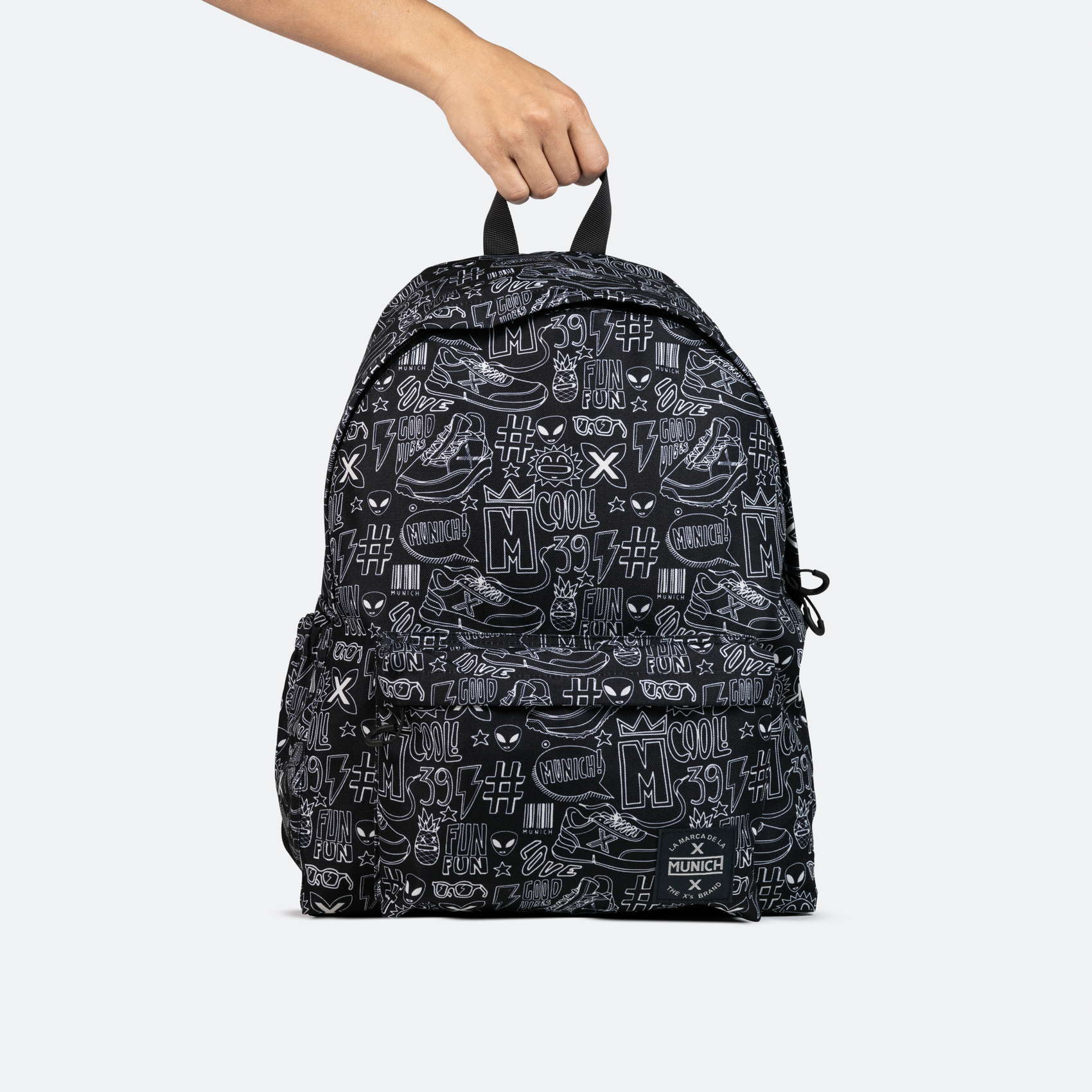 armani exchange mini backpack Men's Pebbled Faux-Leather Buckle Backpack