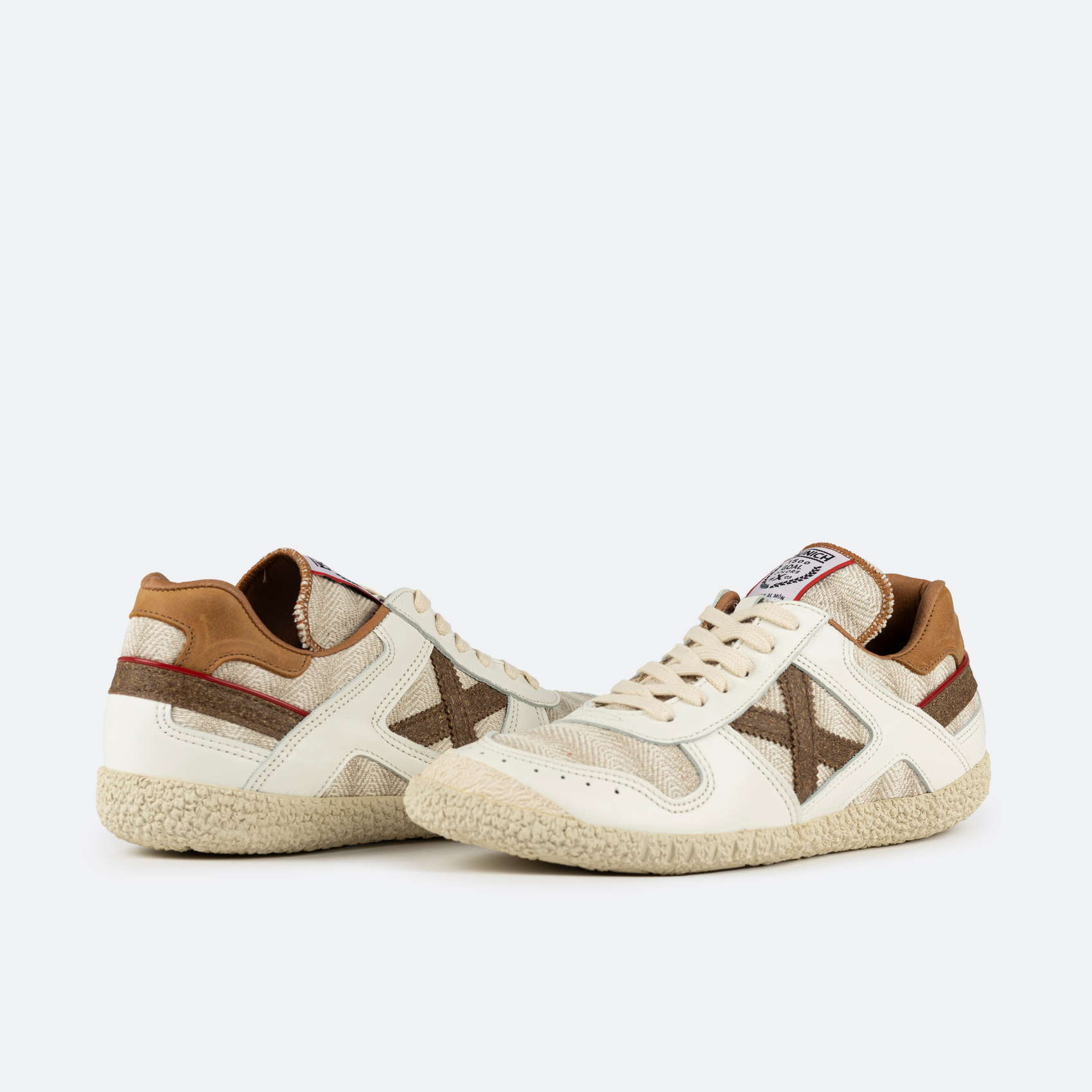 Munich Sneaker Uomo Goal Verde Militare - Scarpe Sportive In Pelle Scamosciata E Tessuto, Suola Gomma Miele, Modello 1609