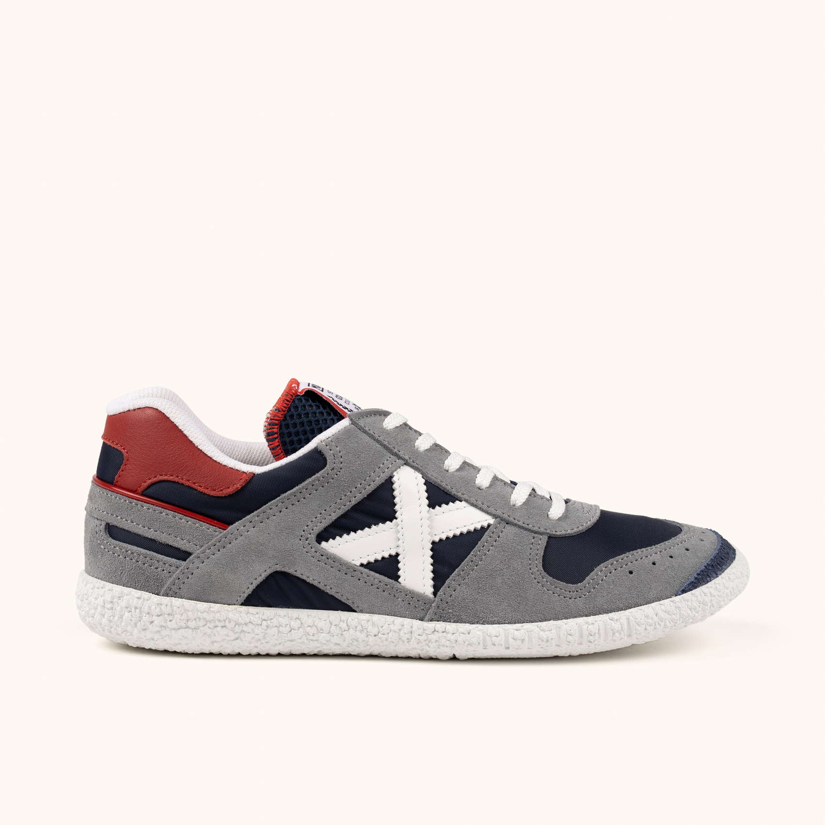 Retro Casual Style Sneakers Grey and Navy | MUNICH GOAL 1634
