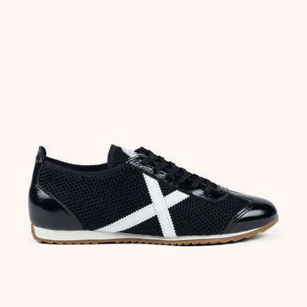 Sneakers Retro de Rejilla y Serraje Blanco | MUNICH OSAKA 583