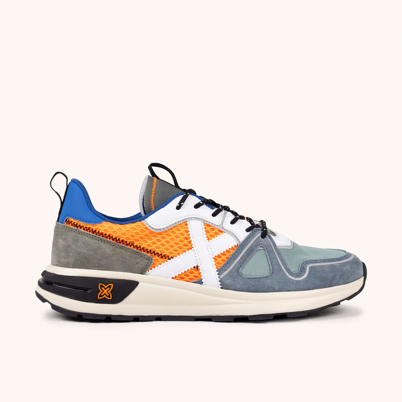 Urban Retro-Running Sneakers in Orange and Grey | MUNICH FUTTURA 06