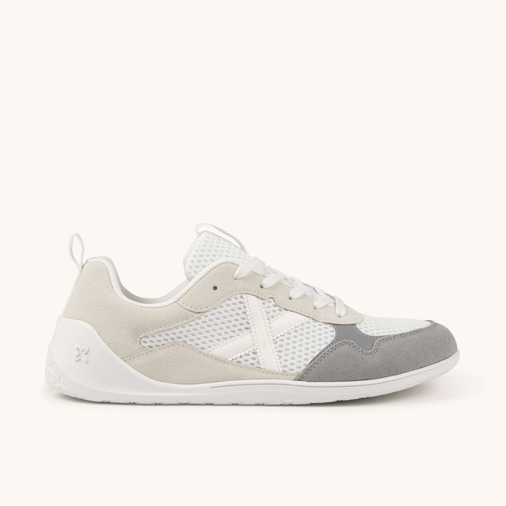 White and Gray Athletic Shoes with Minimalist Design Simple Shoes - OS Standard Issue - Suede main image 2