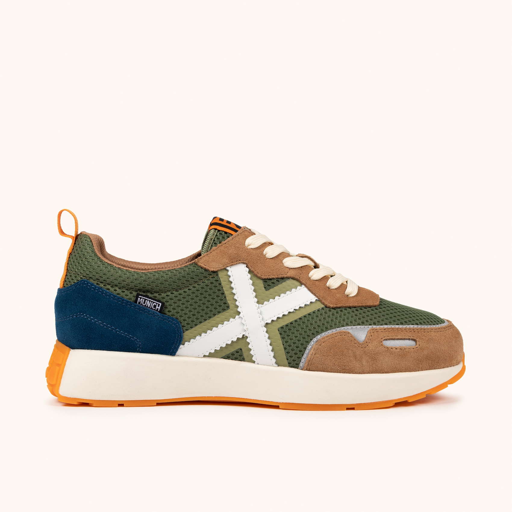 Sneakers Elegancia Deportiva Verde Marrón y Azul | MUNICH XEMINE 96