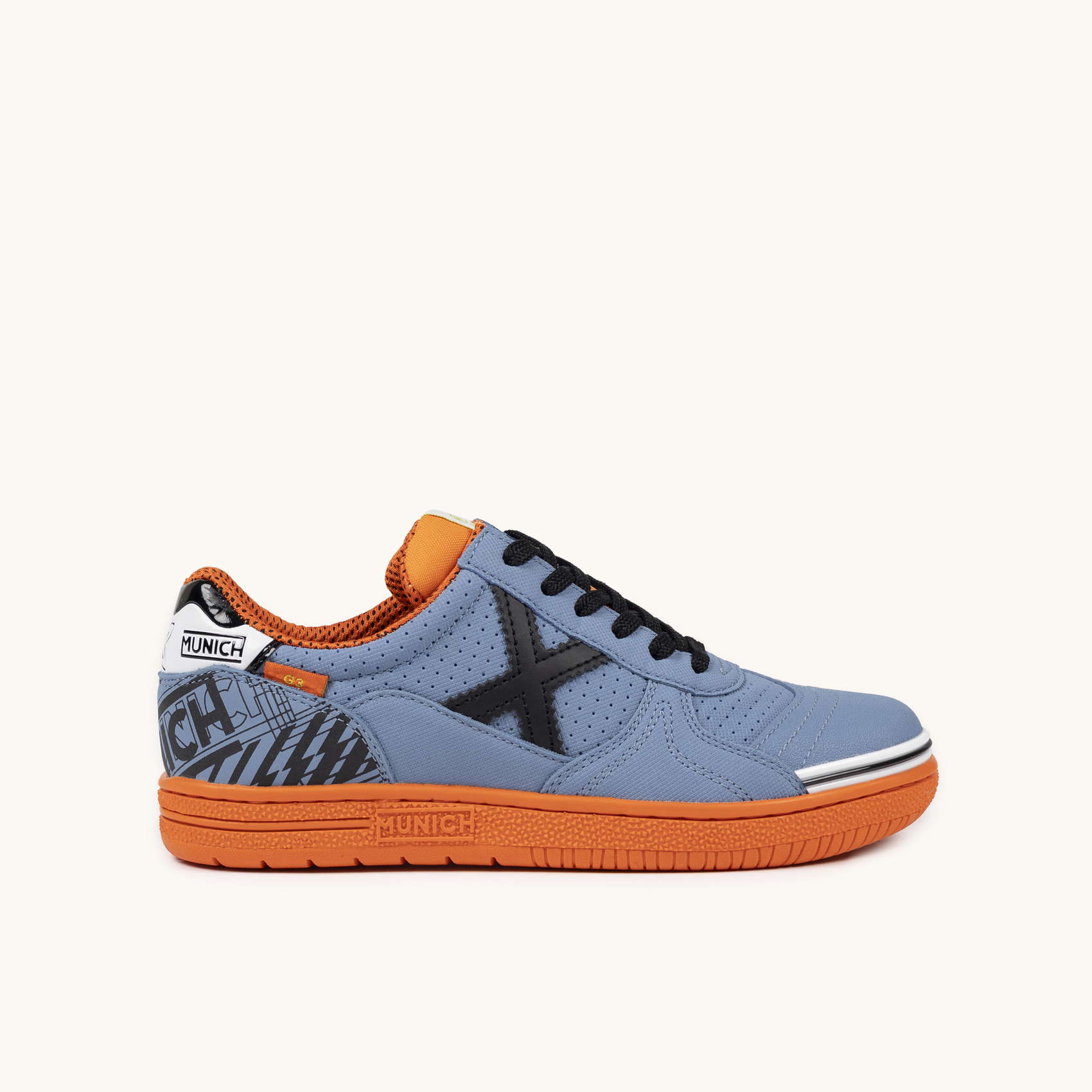 Kids' Indoor Football Sneakers in Blue and Orange | MUNICH G-3 KID 449