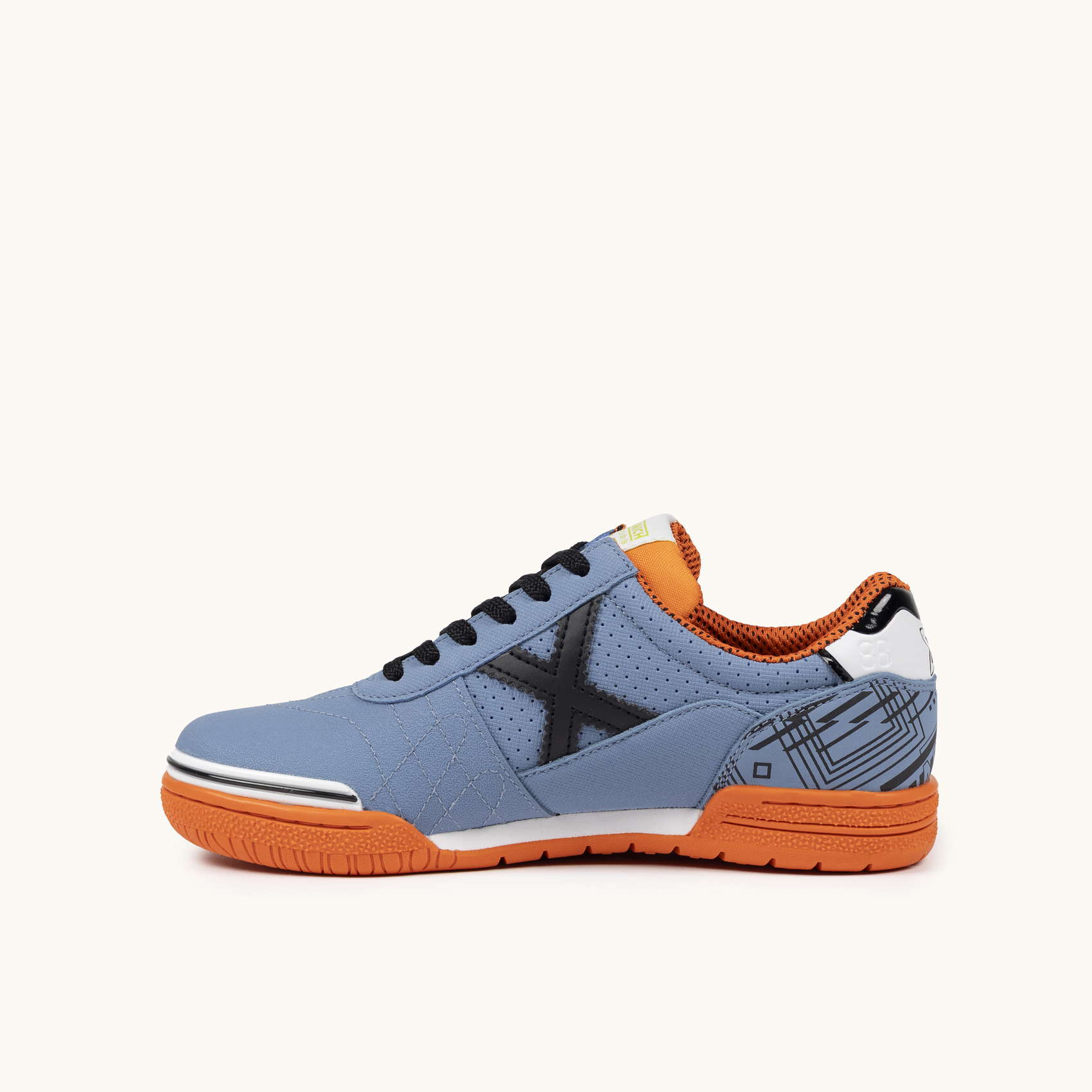 Sneakers Infantiles de Fútbol Sala Azules y Naranjas | MUNICH G-3