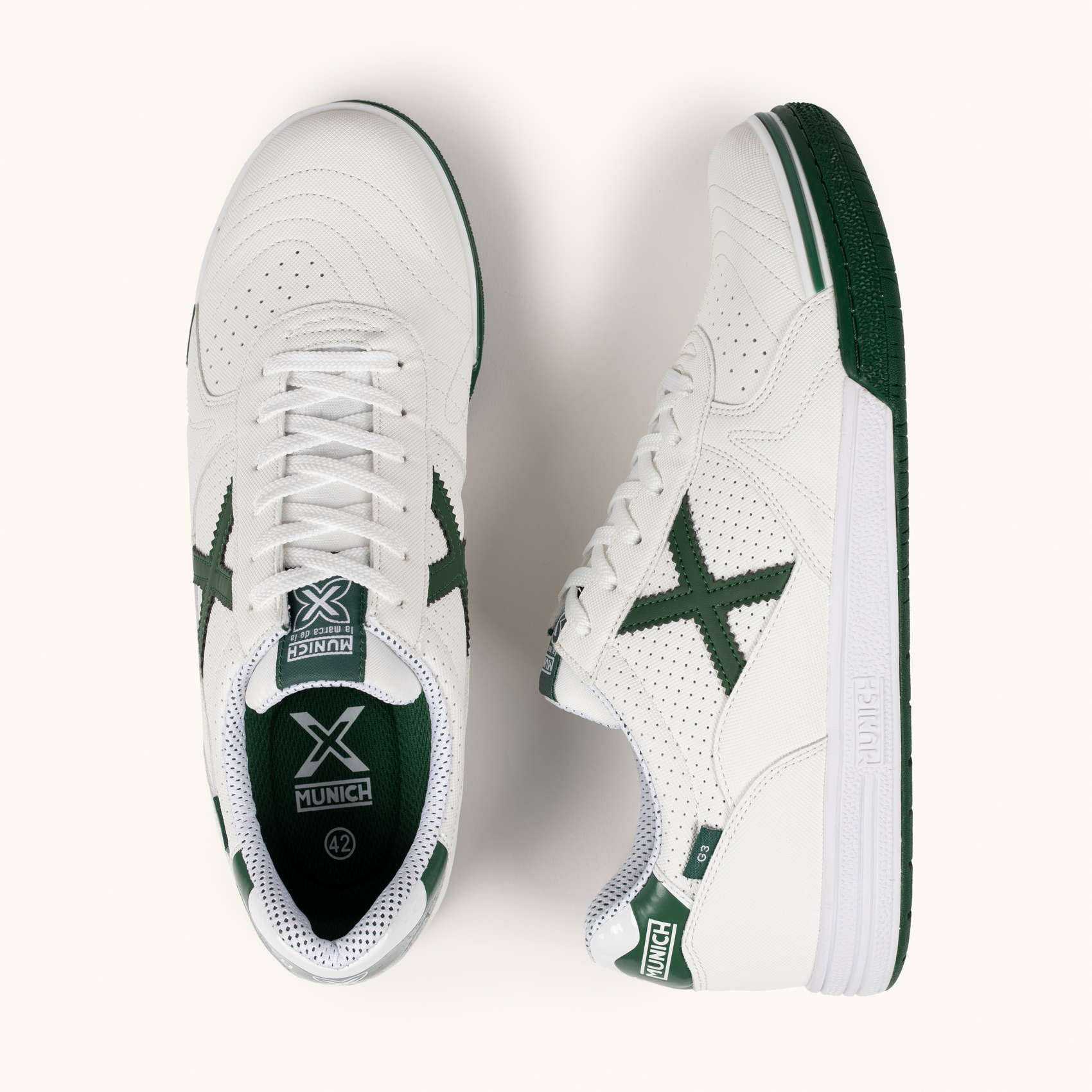 Sneakers Fútbol Sala G-3 Blanco y Verde | MUNICH G-3 450
