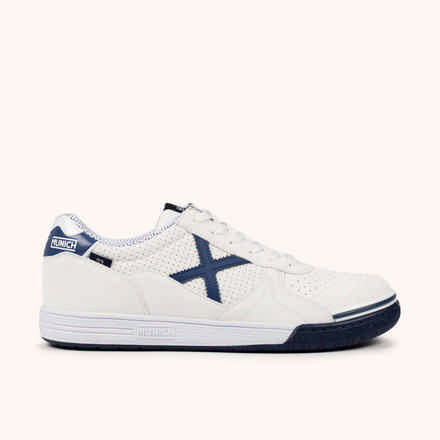 Technical Indoor Football Shoes Navy Blue and White | MUNICH G3