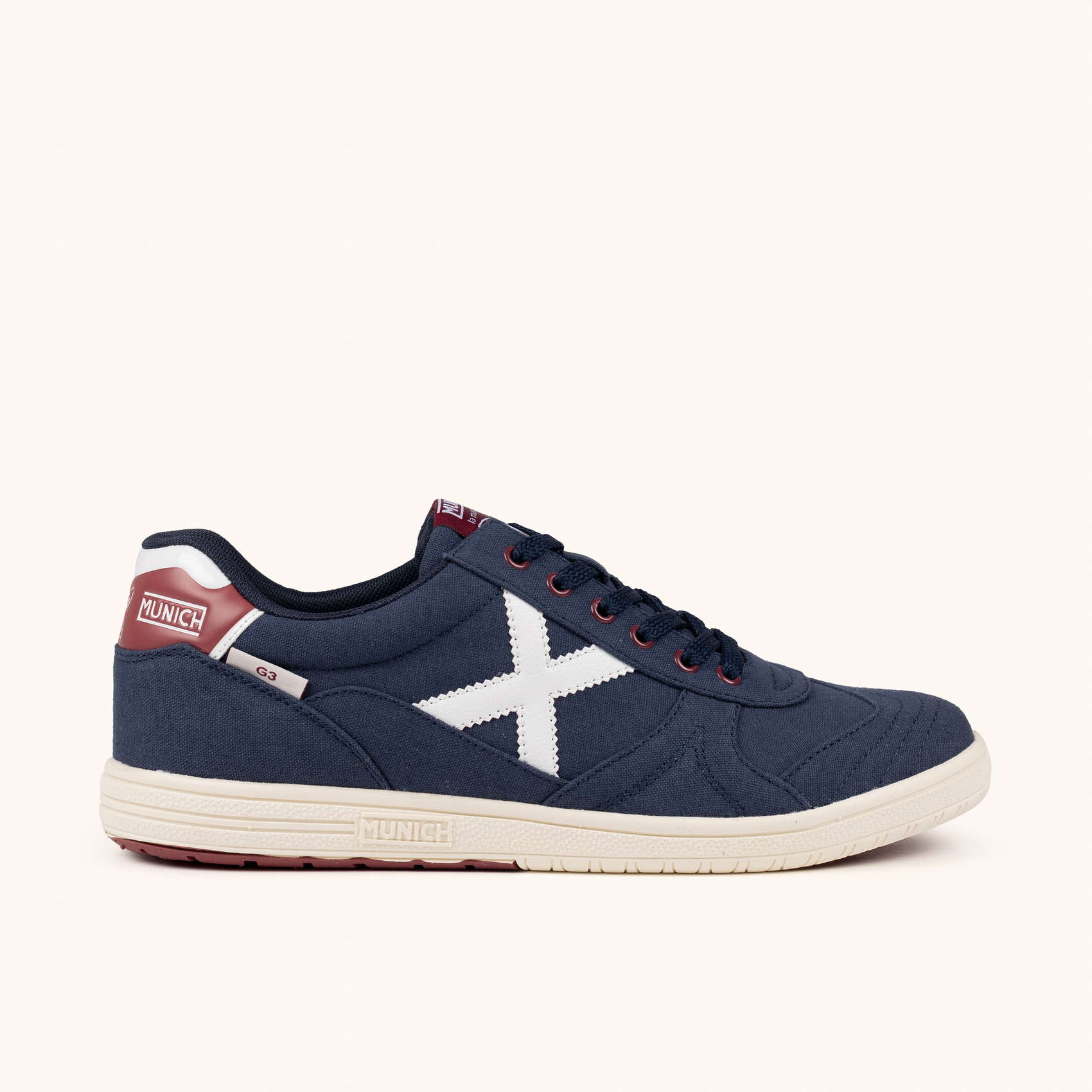 Navy Blue and White Canvas Urban Sneakers | MUNICH G-3 CANVAS 457