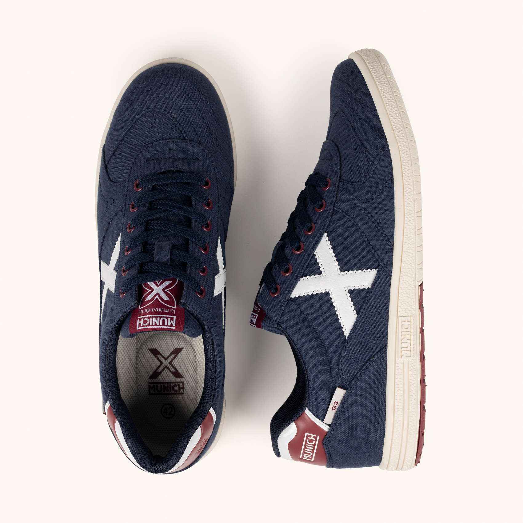 Navy Blue and White Canvas Urban Sneakers | MUNICH G-3 CANVAS 457