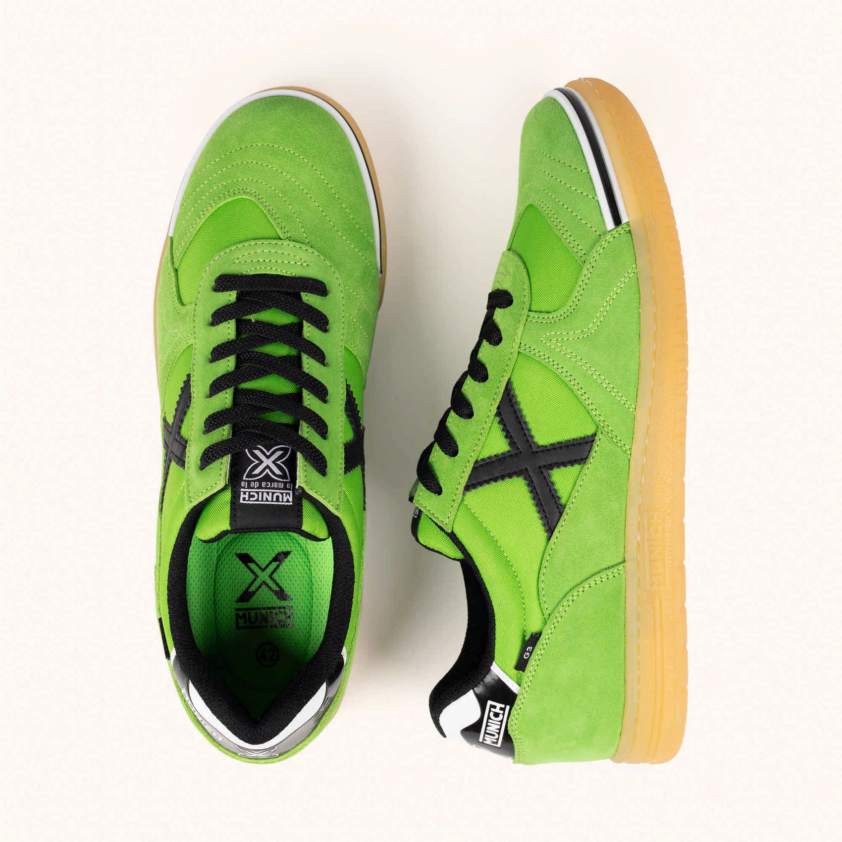 MUNICH G-3 461 Indoor Football Shoes | Fluor Green & Black