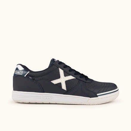 Technical Indoor Football Shoes Navy Blue and White | MUNICH G3