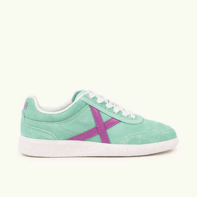 Sneakers de Ante Verde Agua y Detalles Lila | MUNICH RUMBA WMN 22