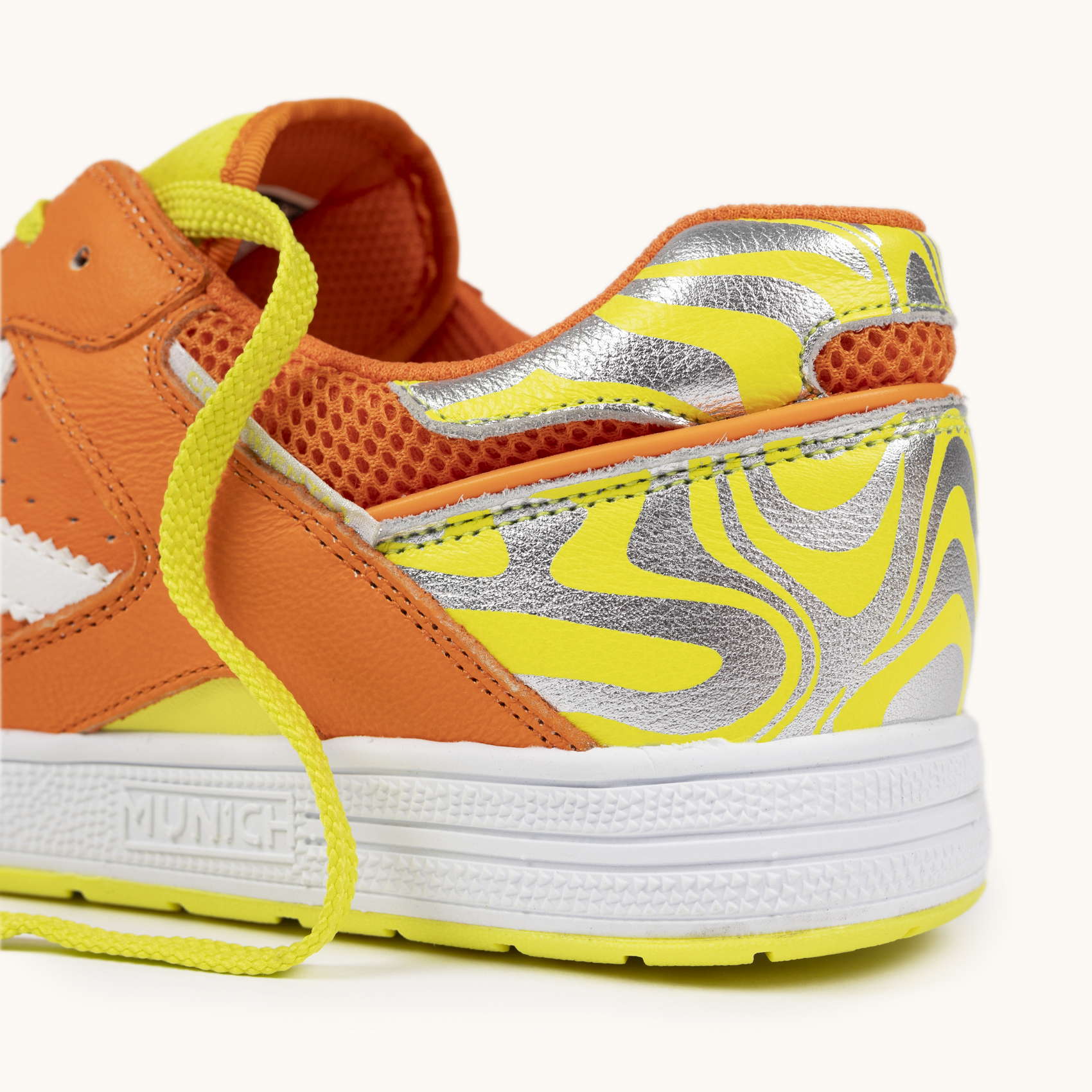 Professional White and Yellow Futsal Sneakers | MUNICH CONTINENTAL