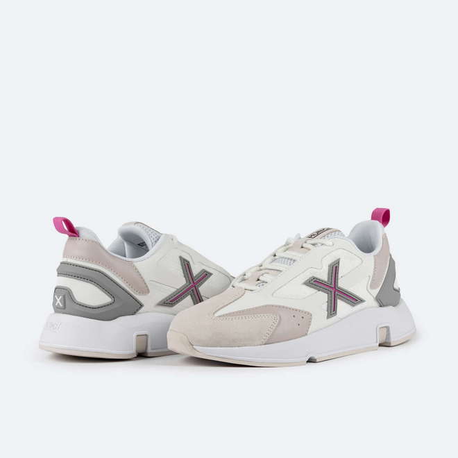Munich Sneakers Bianco/Grigio 4172075 - Tomaia In Tessuto E Scamosciato, Suola Gomma 3,5 Cm, Autunno Inverno