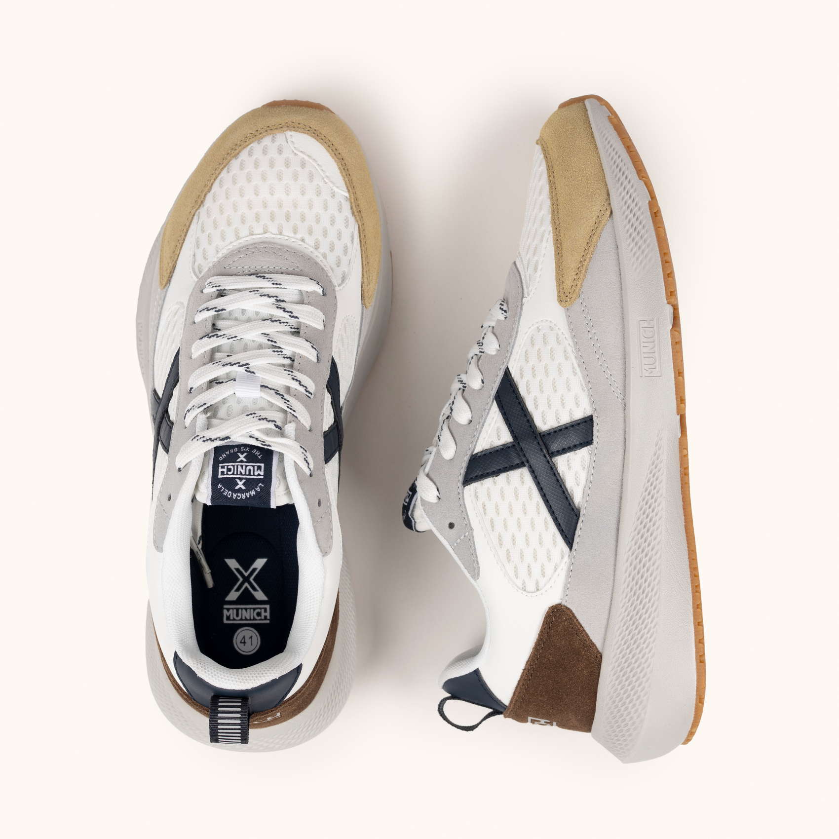 Munic Loop Grey and Brown Suede Lifestyle Sneakers | MUNICH LOOP 05