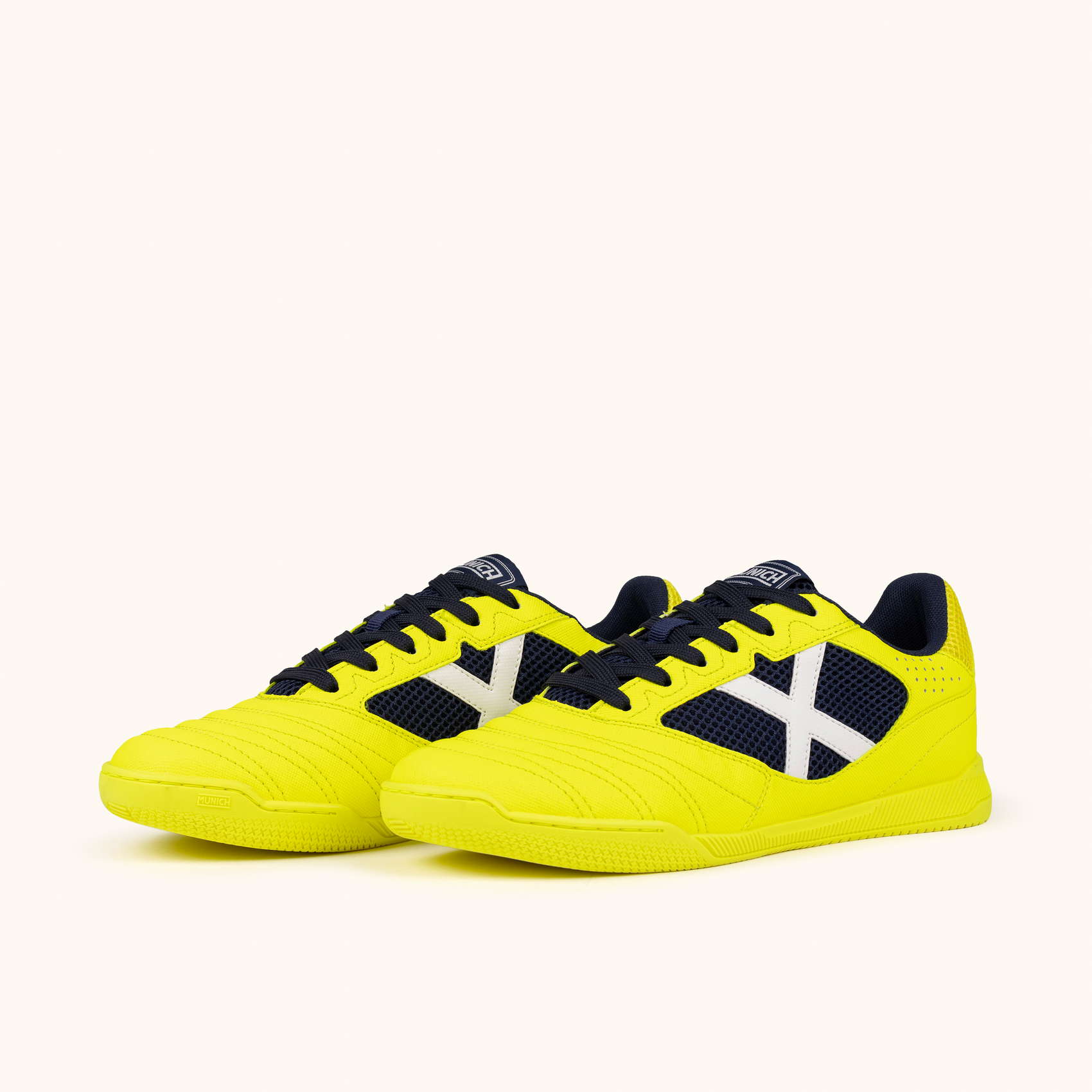 Fluor Yellow and Navy Indoor Football Sneakers | MUNICH DEBUT 07