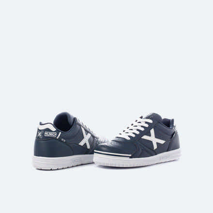 Technical Indoor Football Shoes Navy Blue and White | MUNICH G3