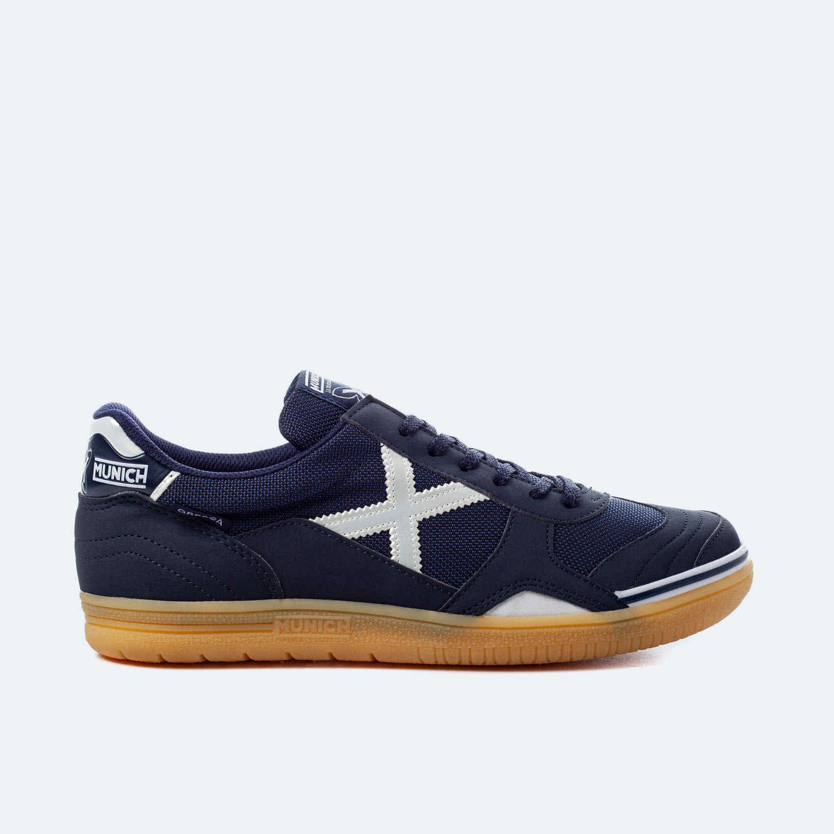 Navy Blue and White Indoor Football Shoes | MUNICH GRESCA 13