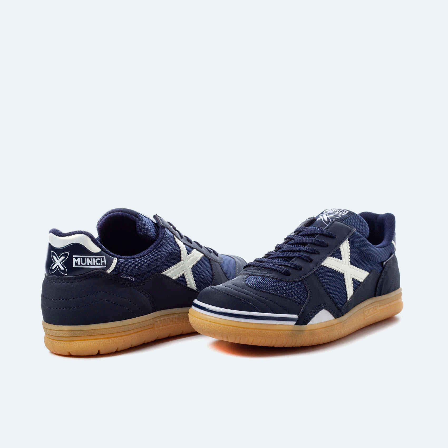 Navy Blue and White Indoor Football Shoes | MUNICH GRESCA 13