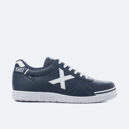 Technical Indoor Football Shoes Navy Blue and White | MUNICH G3